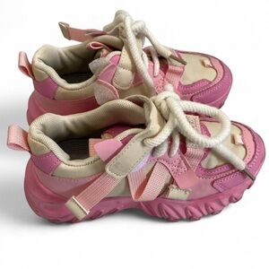 Pink and Cream girls chunky sneaker